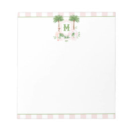 Cabana Stripes Palm Beach Monogram Crest Anteckningsblock