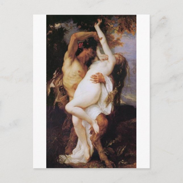 Cabanel Alexandre Nymphe et Satyr 1860 Vykort (Framsida)