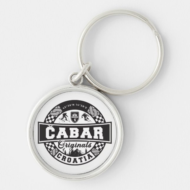 Čabar Originals Rund Silverfärgad Nyckelring (Framsidan)
