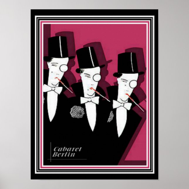 Cabaret Berlin Art Deco Skriv ut av Coles Phillips Poster (Framsidan)