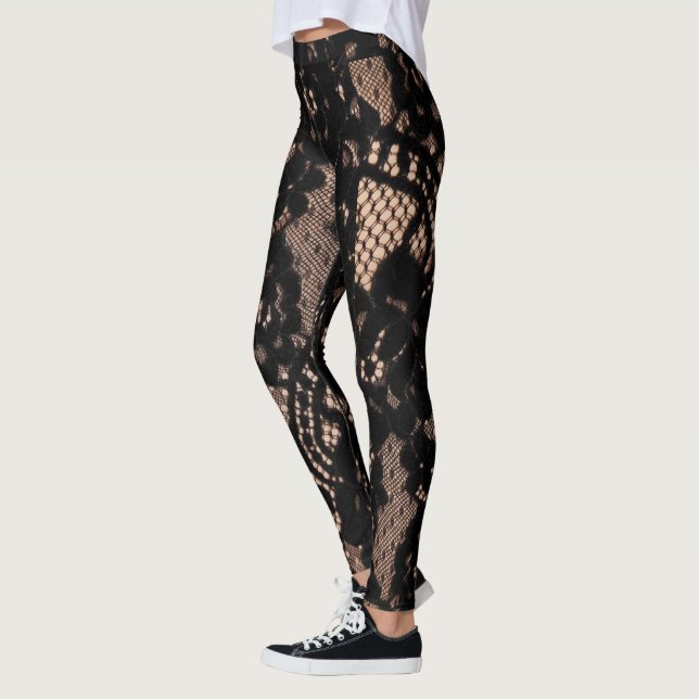 Cabaret Black Lace  Leggings (Vänster)