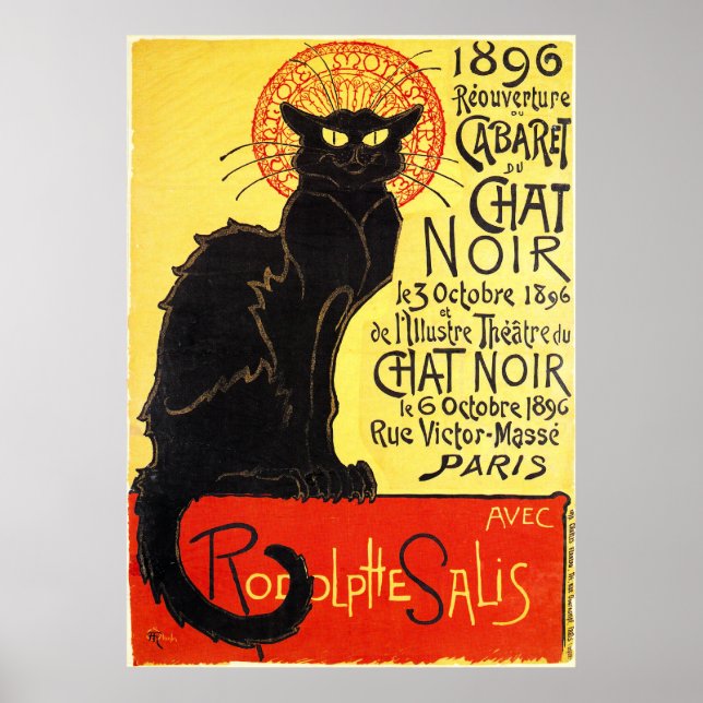 Cabaret du Chatta Noir, Steinlen Poster (Framsidan)