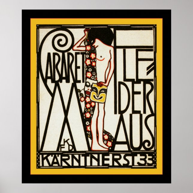 Cabaret Fledermaus ~ Vintage Advertising Poster (Framsidan)