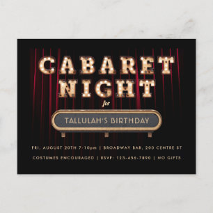 Cabaret Night Födelsedagsfest inbjudan