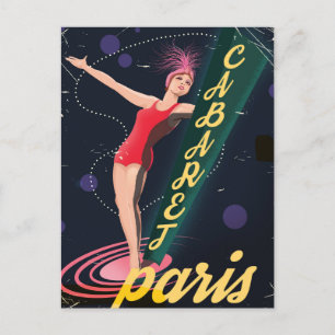 Cabaret Paris vintage resor poster Helg Vykort