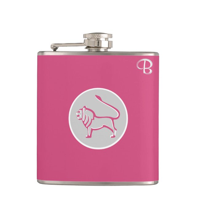 Cabaret Rosa Monogrammed Flask - Zodiac - Leo Fickplunta (Framsidan)