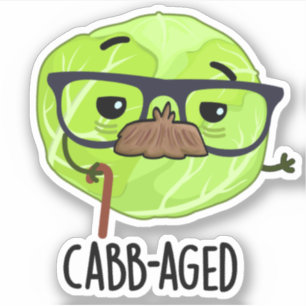 Cabb-åldras Funny Old Veggie Cabbage Pun Klistermärken