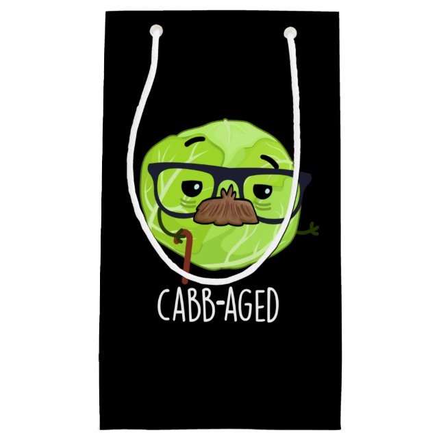 Cabb-åldras Funny Old Veggie Cabbage Pun Mörk BG (Framsidan)