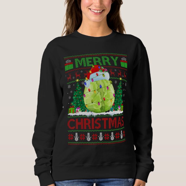 Cabbage Vegetable   Xmas Tree Ugly Cabbage Christm T Shirt (Framsida)