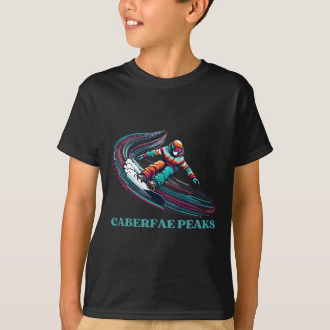 Caberfae Peaks Michigan Snowboarding T Shirt (Framsida)