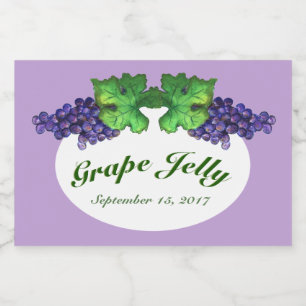 Cabernet Grape Jelly och Sylt Label Light Lila Mat Etiketter