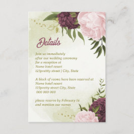 cabernet rosa blommor gröna blad tilläggskort