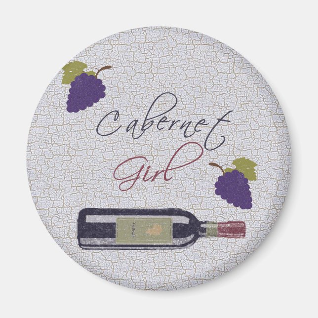 Cabernet Sauvignon Girl Vintage Magnet (Framsidan)