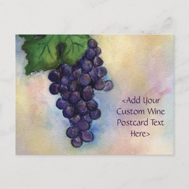 Cabernet Sauvignon Red Vin Graps vycard Vykort (Framsida)