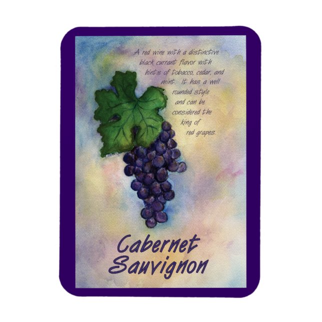 Cabernet Sauvignon Vin Grapinting Art Magnet (Vertikal)
