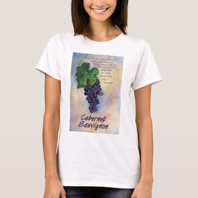 Cabernet Sauvignon Vin Shirt Tee Shirt (Framsida)