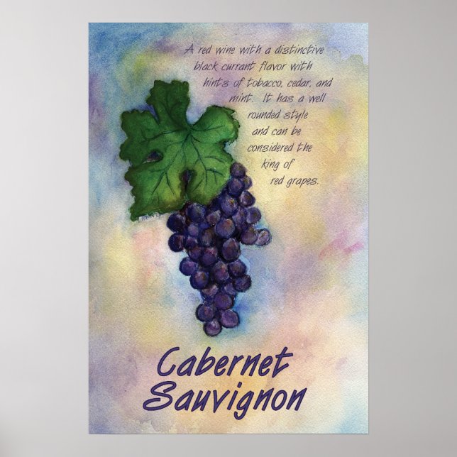 Cabernet Sauvignon Vin Skriv ut Poster (Framsidan)