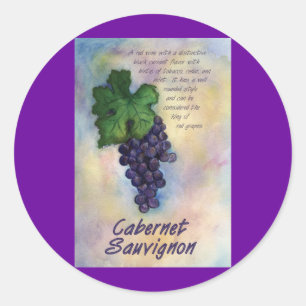 Cabernet Sauvignon Vin Sticker Runt Klistermärke