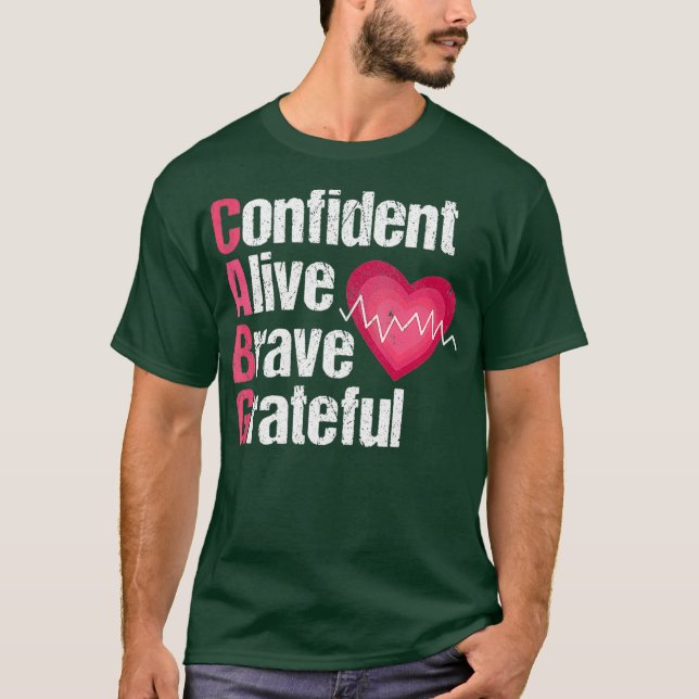 CABG Surgery Recovery Bypass Open Heart-omslag T Shirt (Framsida)