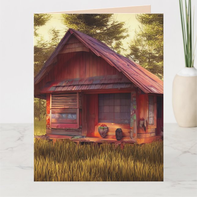 CABIN ART BIRTHDAY GREETARD TACK KORT (Framsida)