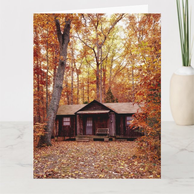 CABIN BIRTHDAY CARD SKOGEN ÖSTERRIKE GREETCARD KORT (Framsida)