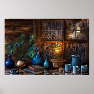 Cabin by lamplight-kopparfjädrar bokar poster