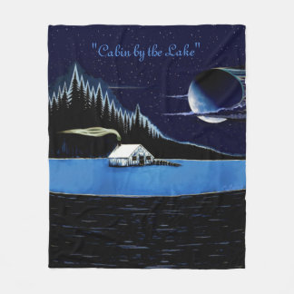 "Cabin by Sjö" Fleece Blanket Version 2