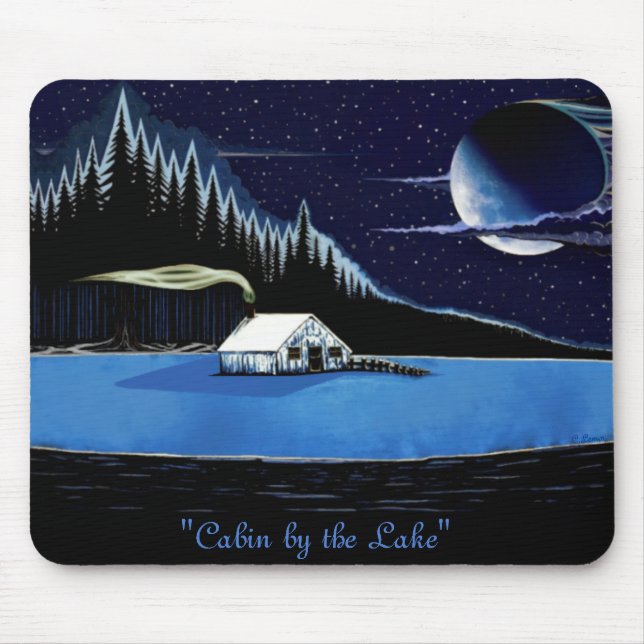 "Cabin by the Sjö" Mousepad design. Musmatta (Framsidan)