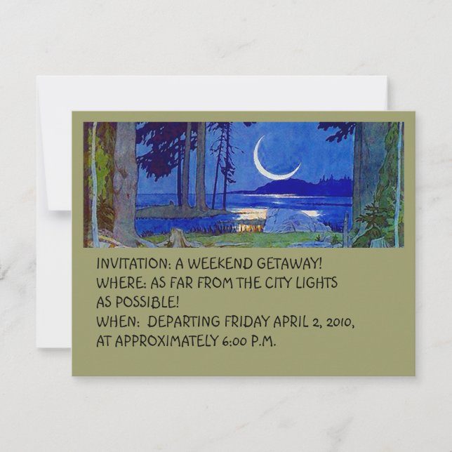 CABIN COTTAGE GETAWAY INVITATION EZ to CUSTOMIZE! Inbjudningar (Framsida)