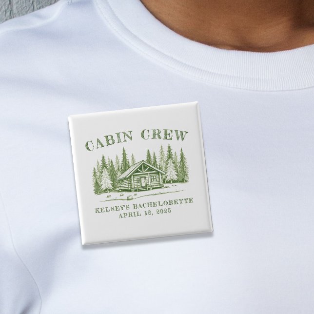 Cabin Crew Grön Camp Möhippa Knapp (Cabin Crew Green Camp Bachelorette Party Button
)