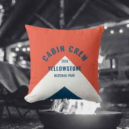 Cabin Crew Personlig Destinations Retro Röd Navy Kudde