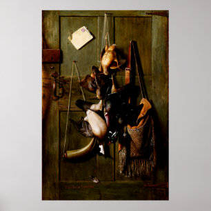 Cabin Door still Life-målning med anka Poster