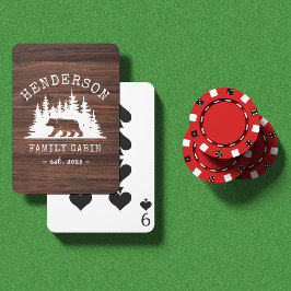 Cabin Family Bear Gräs Wood Casinokort