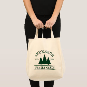 Cabin Family Namn Forest Grönt Livsmedel Tygkasse