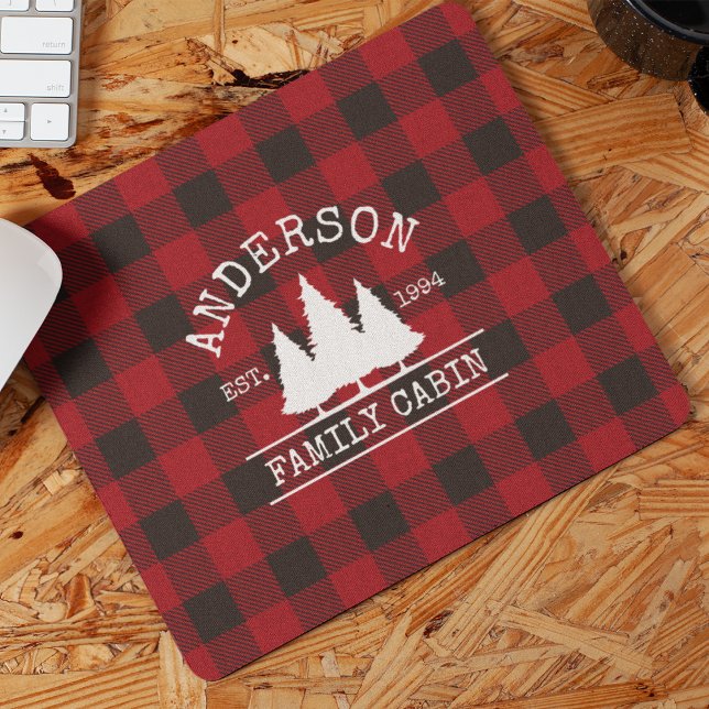 Cabin Family Namn Red Buffalo Play Musmatta (Customize to change text size or text style.)