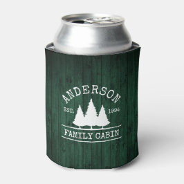 Cabin Family Namn Rustic Grönt Wood Forest