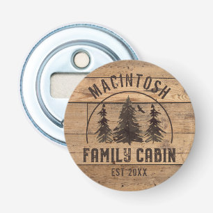 Cabin Family Namn Rustic Wood Forest Träd Flasköppnare