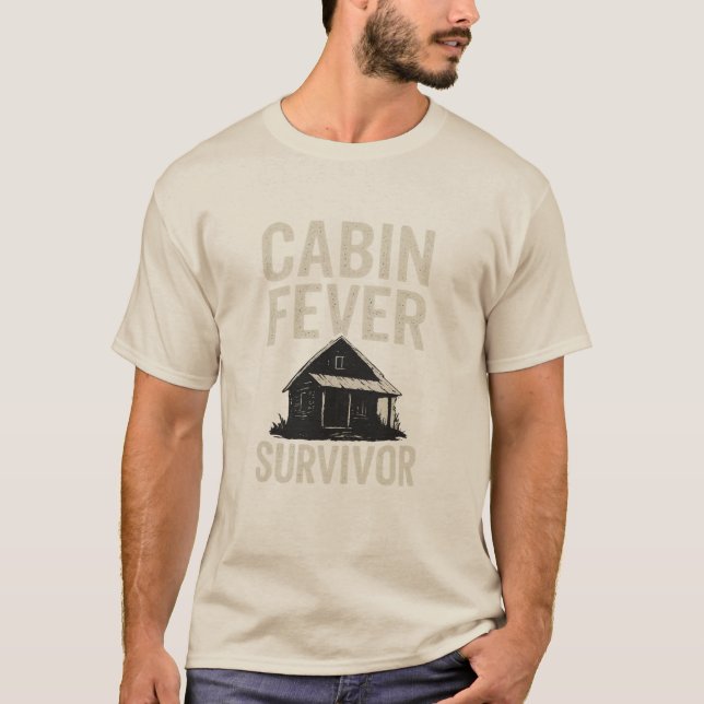 Cabin Fever Survivor Premium T Shirt (Framsida)