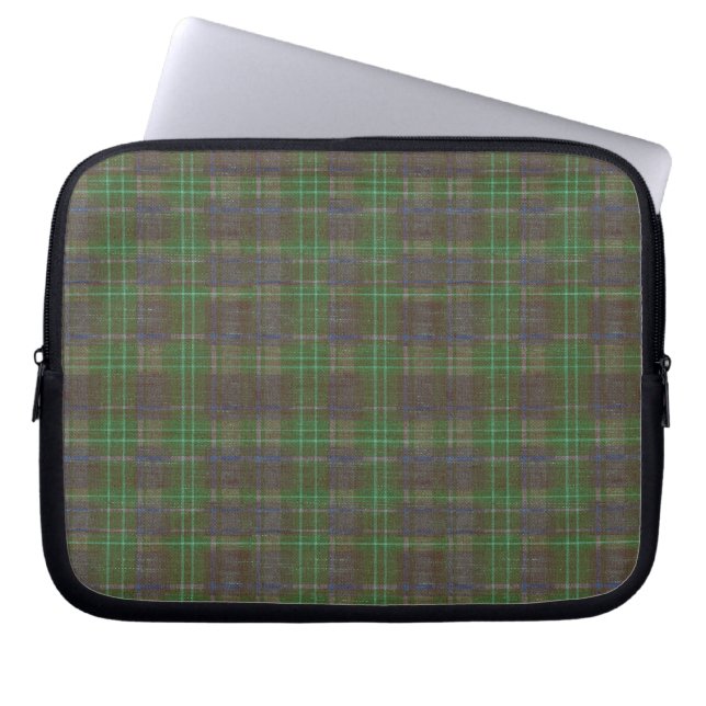 Cabin Forest Green Tartan Laptop Fodral (Framsidan)