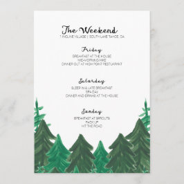 Cabin Helg Itinerary - Bachelorette Party Weeke Program