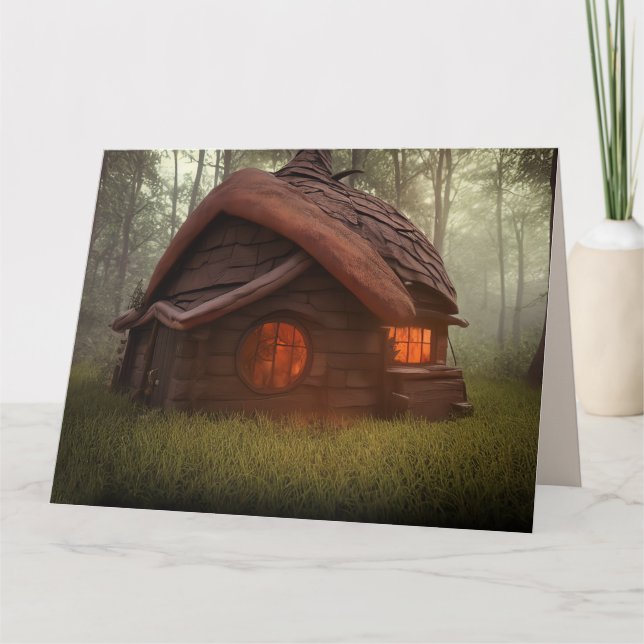 CABIN IN WOODS ART THINKING OF YOU CARDS KORT (Framsida)