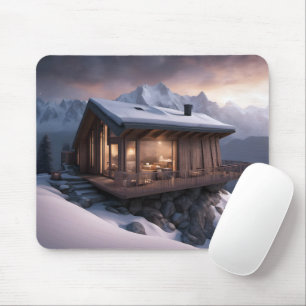 Cabin på en bergsplats musmatta