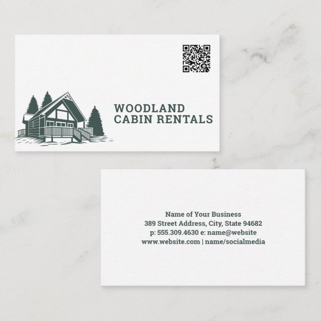 Cabin Real Gods | QR-kod Visitkort (Fram/baksida)