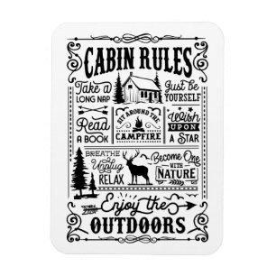 Cabin Regler Black and White Magnet