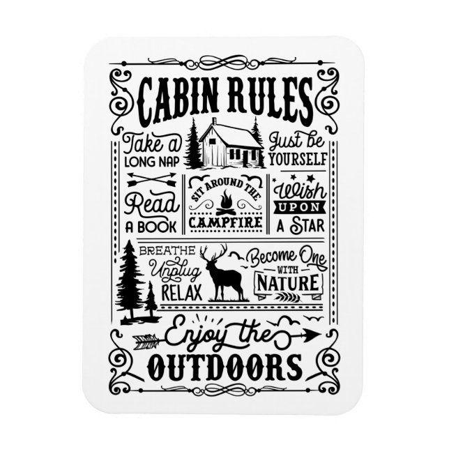 Cabin Regler Black and White Magnet (Vertikal)
