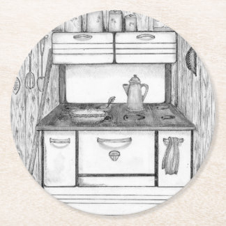 Cabin Stove Underlägg Papper Rund