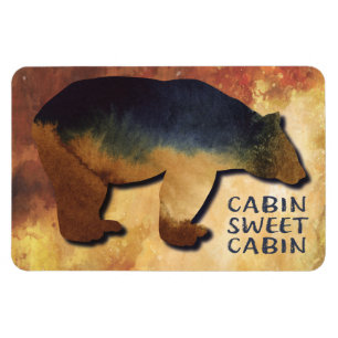 Cabin Sweet Cabin Cruise Frakt Alaska Bear Magnet