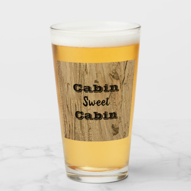 Cabin Sweet Cabin Woodgrain Photo Rustic Nature Glaskopp (Framsida fylld)