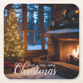 Cabin Underläggs | Scene åtta Underlägg Papper Kvadrat