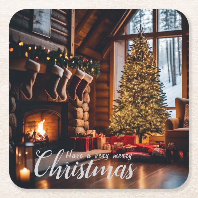 Cabin Underläggs | Scene One Underlägg Papper Kvadrat (Framsidan)